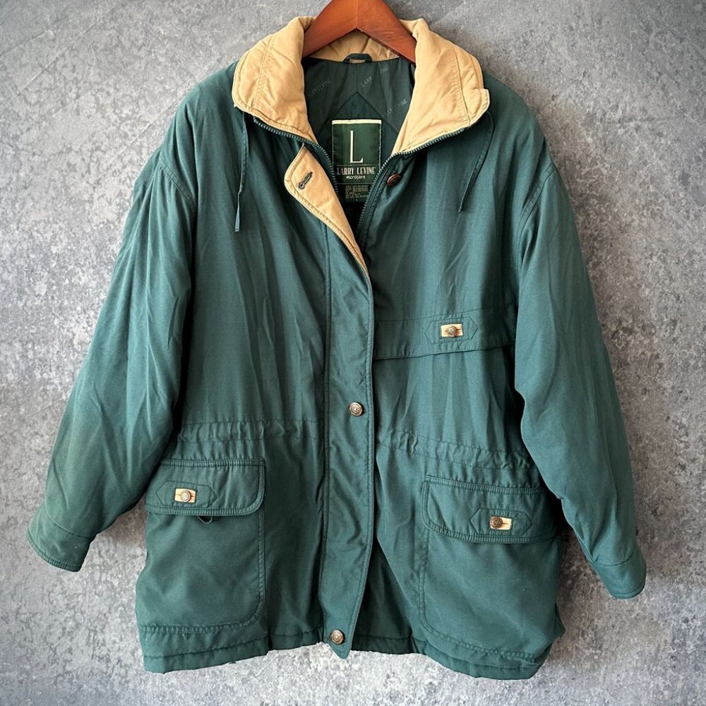 Larry Levine Green Microfibre Women's Insulated Coat